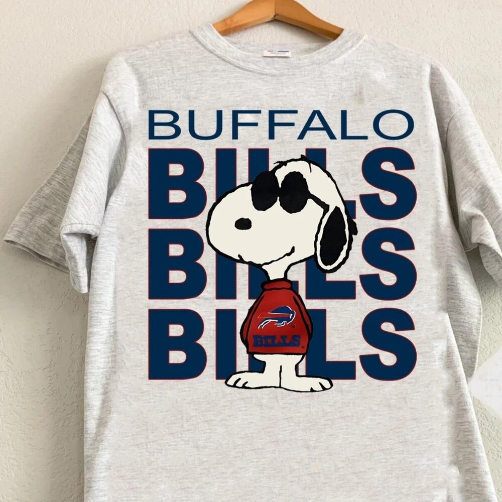 Reprint Buffalo Bills NFL cartoon short sleeve ash color shirt